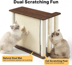Scratcher End <b>Table</b> for Couch <b>Protector</b> Corner Side with Sisal Posts - Product Image 3