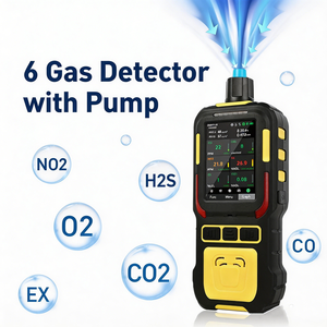 เครื่องวิเคราะห์ก๊าซในตัว6 in 1 CH4 O2ร่วม H2S เครื่องตรวจจับก๊าซ IP65อุตสาหกรรม SEK-GD16ปั๊มในตัว - Product Image 2