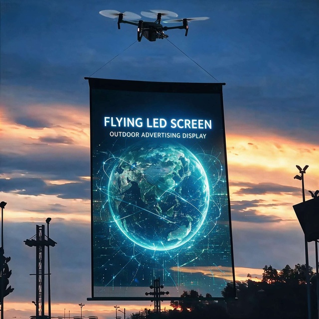 P15 P20 P25 Flying LED Mesh Screen IP65 Waterproof Flexible Lightweight Full Color Indoor/Outdoor Digital Poster Advertising CMS