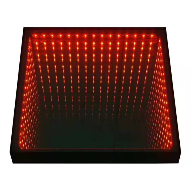 IP67 LED 50*50cm Portable Magnetic 3D Infinite Magic Mirror Stage Wedding Dance Floor Event Decorative Floor Tiles
