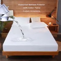 Barato tecido 100% algodão lençol hotel protetor de colchão da cama do hospital para casa à prova d' água