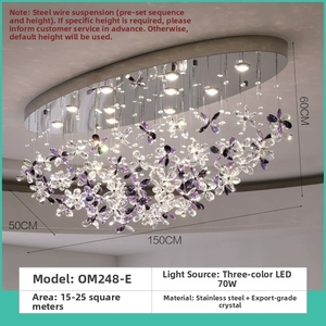 <span class=keywords><strong>Lustre</strong></span> LED Moderne de Luxe à Fleurs Violettes <span class=keywords><strong>en</strong></span> Cristal, Taille Moyenne, avec Commande Vocale, Garantie 2 Ans, Idéal Salon, Installation Facile - Product Image 6