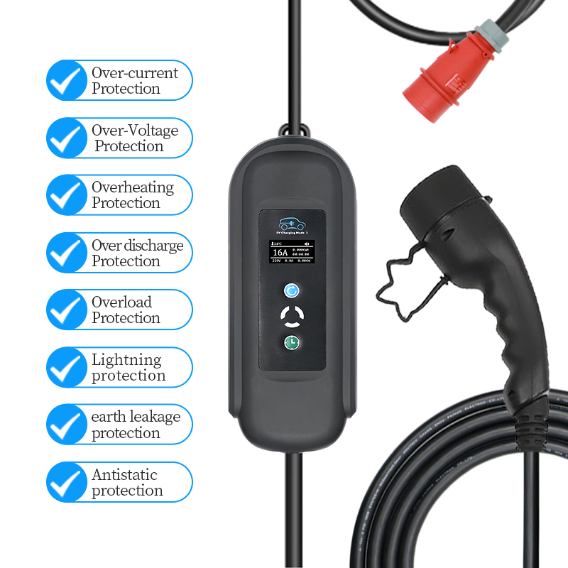 CEBEA-Ausgangsladegerät 11KW tragbares EV Ladegerät 8A10A13A16A Modus 2