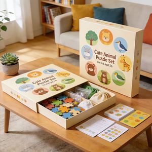 Custom Jigsaw <b>Puzzle</b> for Maternal & Baby Grey Board with Customized Logo Gift Box DIY Educational Toddler Toy Set - Product Image 1
