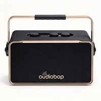 Enceinte portable avec microphone, enceinte karaoké rétro en cuir, son 3 voies, pour fêtes à domicile, camping en plein air, décoration audio de bureau
