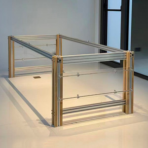 Aluminum Extruded Material <b>Office</b> Desk Legs Support Glass Slab Marble <b>Table</b> Frame Solid Wood Slab Support - Product Image 4
