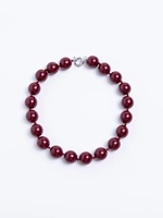 Collier de perles en plastique coloré de style bohème vintage, plaqué or 18 carats, fait main, noué, avec pendentif, pour femme