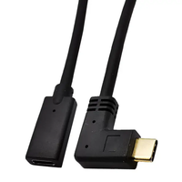 10 Gbit/s 100W 5A PD 4K USB-C USB 3.1 Typ C 90 Grad rechtwinkliges Verlängerung datenkabel von Stecker zu Buchse mit Schraub loch für Schalttafel einbau