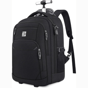 New Custom RPET Sport Carry-On <b>Backpack</b> <b>with</b> Laptop Compartment <b>Large</b> Capacity Durable Waterproof & <b>Wheels</b> for Business Travel - Product Image 1