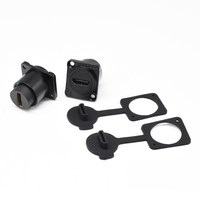 Conector de módulo tipo D, enchufe de Panel hembra a hembra con cubierta antipolvo, adaptador de interfaz de extensión de señal hembra para Audio y vídeo
