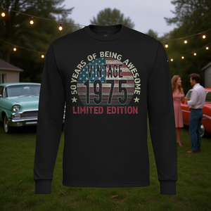 Camiseta vintage de manga larga para el 50 cumpleaños de 1975, edición limitada - Product Image 3