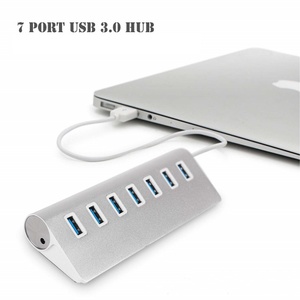 Tốc Độ Cao 7 Cổng Hợp Kim Nhôm 3.0 USB <span class=keywords><strong>Hub</strong></span> Splitter 5Gbps Sạc Dữ Liệu Sync Adapter Xách Tay Cho Macbook PC Máy Tính Máy Tính Xách Tay - Product Image 5