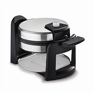 <span class=keywords><strong>Cuisinart</strong></span> WAF-F30 Mini Waflera Redonda Belga con Control Mecánico y Función de Tostado, Color Negro Plateado, Grosor de 2.54 cm - Product Image 1