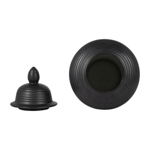Vaso in ceramica a coste con coperchio, moderno vaso per fiori per soggiorno, camera da letto, ufficio. - Product Image 5