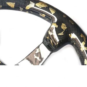 Volante de Fibra de Carbono con Detalles en Lámina Dorada SHENYU - Diseño de Tres Radios, 5 mm de Grosor, Multifunción, Dimensiones Personalizadas - Product Image 3