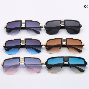 Psn Fashion Lunettes de soleil demi-cerclées rectangulaires UV400 Protection solaire Adulte Unisexe - Product Image 5
