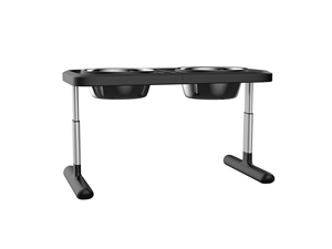 Yun verstellbarer Edelstahl Katzenfutter Wasserschale Doppels ch üsseln Esstisch für mittlere bis große Haustiere Erhöhte Tier fütterer - Product Image 2