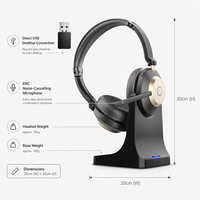 Headset Nirkabel Peredam Kebisingan 99,6% BT-882C Grosir Pabrik untuk Penggunaan Kantor dengan Mikrofon