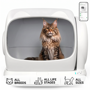 Bac à <span class=keywords><strong>litière</strong></span> pour chat automatique intelligent extra-large en plastique avec nettoyage automatique, contrôle des odeurs, anti-éclaboussures, grande capacité - Product Image 1