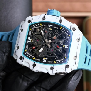Reloj de Lujo de Alta Gama Estilo RM con Esqueleto, Caja de Fibra de Carbono, Detalles en Naranja, Movimiento Automático para Hombre - Product Image 3