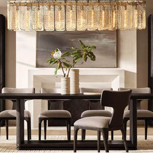 Lustre en verre doré haut de gamme de 60 pouces avec lumières LED blanc chaud 220V pour salon moderne, restaurant et salle à manger d'hôtel - Product Image 6