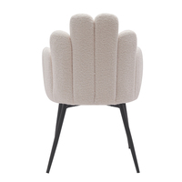 Nouvelle arrivée Chaise de salle à manger et de chambre à coucher de luxe au design nordique Sherpa de loisirs moderne à boucle blanche tuftée pour le salon