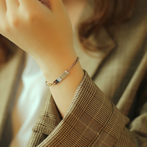 2024 nuovo arrivo <span class=keywords><strong>bracciale</strong></span> a catena in <span class=keywords><strong>oro</strong></span> rosa personalizzato alla moda gioielli con nome personale per le bambine e per l'anniversario delle donne - Product Image 5