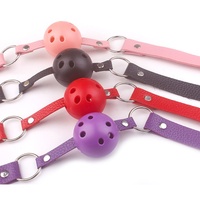 Bâillon bouche ouverte réglable en silicone avec sangle en cuir, équipement de bondage SM pour adultes, plug oral pour couples, jouets sexuels fétichistes WC-1076 Fabriqué en Chine