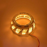 Cache de projecteur noir Turbine COB 3.0 pouces avec éclairage dynamique blanc, jaune et RGB pour accessoires de décoration de phares de rechange