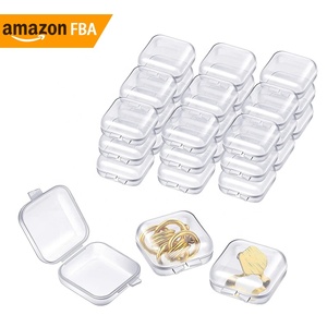 Mini Clear Jewelry Box Ohrring Organizer Klappdeckel Kleine Kunststoff Aufbewahrung sbox