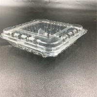 Kotak Penyimpanan Kue Ramah Lingkungan dari PLA Transparan Sekali Pakai Model Clamshell Klasik 8"x8" Tebal 0,3cm