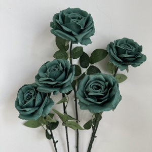 CM-DC086 Dalian Chermy Nuovo Stile Fiori Artificiali Rose in Seta Verde Smeraldo Vendita all'Ingrosso - Product Image 3