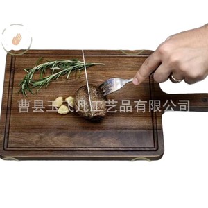 Bandeja de servir de madera maciza 40x23x2cm con asa para uso en restaurantes - Product Image 4