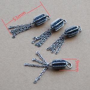 Pendentif en argent Sanqi avec pompon creux, chaîne longue de 53 mm, breloque pour accessoire de cheveux, bijoux DIY unisexe - Product Image 1