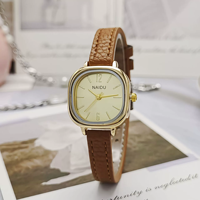 Montres carrées pour femmes ND125P, montres pour filles, bracelet en cuir simple, montres à quartz décontractées pour femmes, élégantes et minimalistes