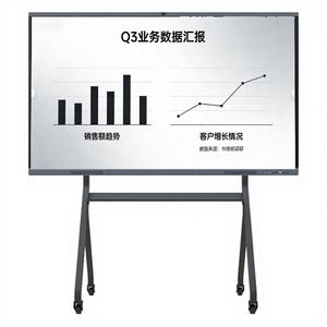 55 Inch School Smart Board Interactive <b>Whiteboard</b> Full HD 3840x2160 Resolution 20 Touch Points Windows OS Smart <b>Glass</b> Display - Product Image 1