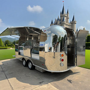 Custom Commercial Catering Fully Equipped Ice Cream Coffee Square Food Truck <b>Mobile</b> Beverage Trailer With Full <b>Kitchen</b> - Product Image 1