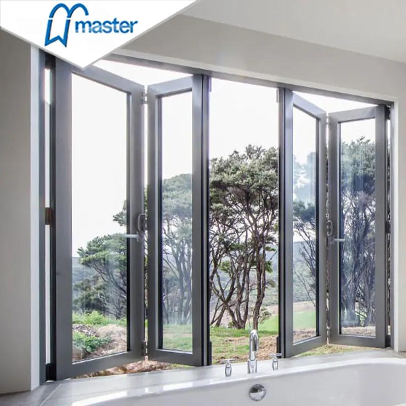 Master Well finestre pieghevoli Bi in alluminio con telaio in lega di alluminio antipolvere in stile moderno di alta qualità con alta qualità
