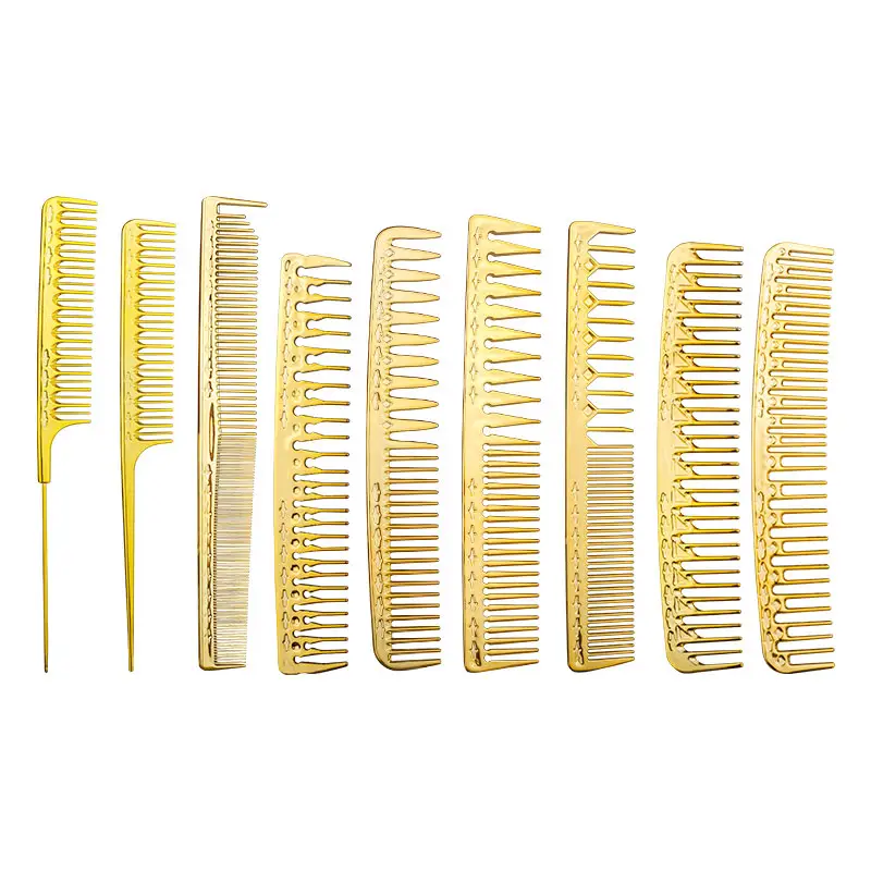 Men's greasy hair Women's hairdressing high temperature resistant ultra thin electroplated hair styling comb