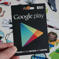 Carte-cadeau Google Play personnalisée OEM/ODM en plastique de 100 $ avec région américaine et garantie d'un an