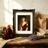 Cadre photo vintage orné en résine dorée et noire, style baroque antique, pour portrait, à poser sur table ou à accrocher au mur