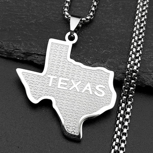 Collar con colgante de <span class=keywords><strong>mapa</strong></span> pequeño con efecto desgastado, estilo hip-hop europeo y americano, cadena de perlas, cadena de clavícula punk de moda - Product Image 2