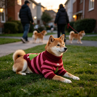 Pull de Noël mignon pour chien, col roulé en tricot avec motif d'arbre de Noël et d'étoile, vêtements chauds d'hiver pour chiots et chatons