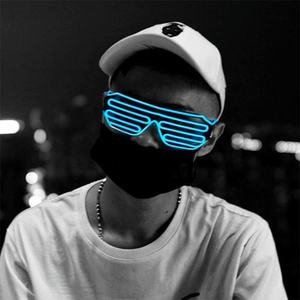 Niedrigen MOQ Heiße Verkäufe El Draht Neue Design Glow In The Dark Neon El Draht Led Light Up Shutter Brille - Product Image 6