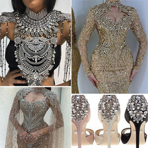 Apliques de diamantes de imitación de flores de cristal brillante perfectos para vestidos de noche de baile y vestido de diamantes de imitación y apliques de diamantes de imitación - Product Image 6