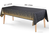 Nouvelle nappe bronzée à pois, nappe jetable à pois noirs et dorés pour fête de mariage, nappe à pois roses et dorés
