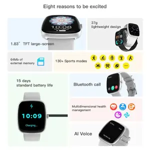 <span class=keywords><strong>Reloj</strong></span> Inteligente LIGE 0742, Monitor de Ritmo Cardíaco y Presión Arterial, Llamadas Bluetooth, Asistente de Voz, <span class=keywords><strong>Reloj</strong></span> Inteligente Deportivo para Exteriores para Hombre - Product Image 2