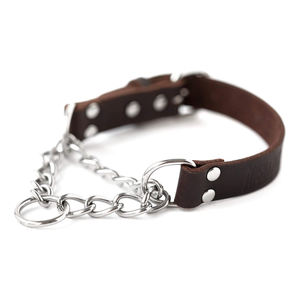 <span class=keywords><strong>Collar</strong></span> de perro Martingale de cuero Galgo para entrenamiento de mascotas ajustable e impermeable de primera calidad con cadena de acero inoxidable - Product Image 1