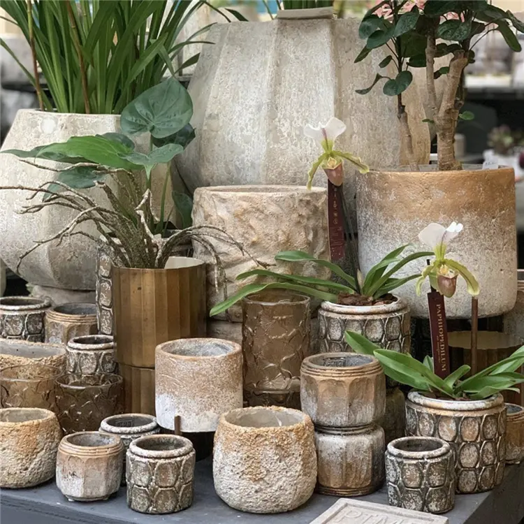 Molde de concreto para vaso de plantas, design personalizado, ornamentos de jardim, decoração por atacado