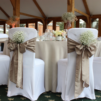 Nœuds décoratifs romantiques pour chaises de mariage en extérieur, housses de dossier, décorations de banquet, Noël, anniversaire, événements formels